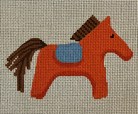 "H" Insired Horse Mini Bag Tag Orange