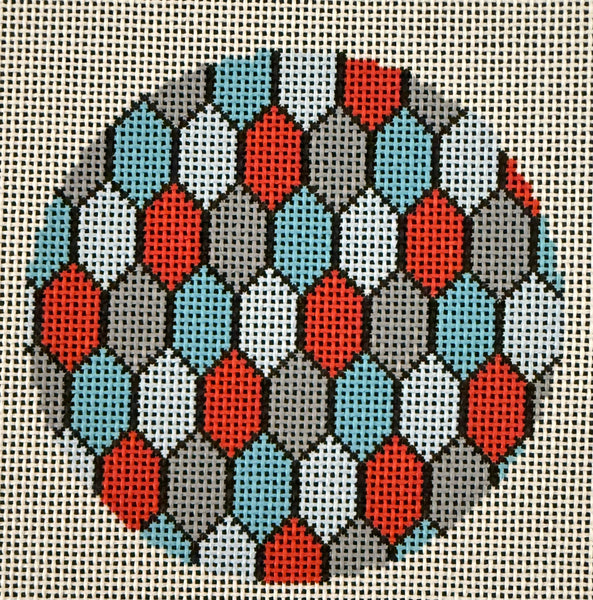 Teal and Red Tile Insert