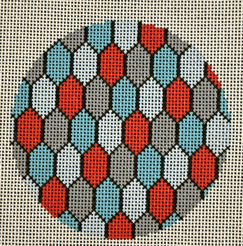 Teal and Red Tile Insert