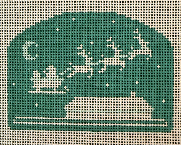 Mint Green Flying Santa Silhouette