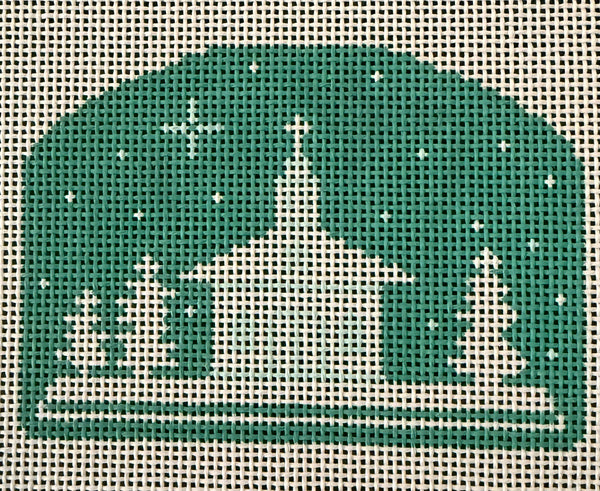 Mint Green Church Silhouette