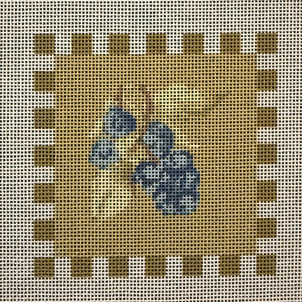 Blueberries Sage Green Backgound