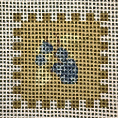 Blueberries Sage Green Backgound