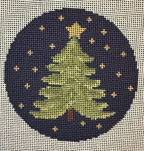Christmas Tree with Star Navy Background