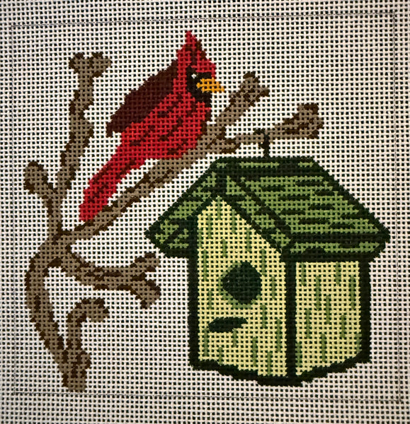 Woodland Birdhouse Pillow