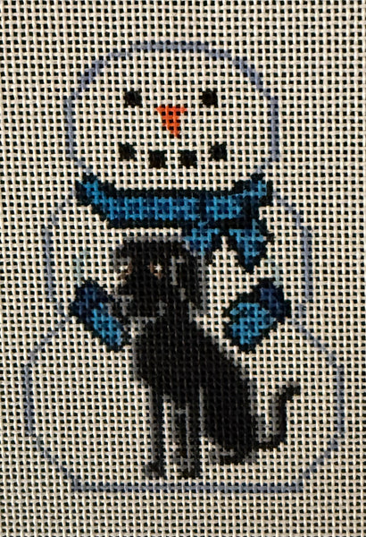 Snowman w/ Black lab