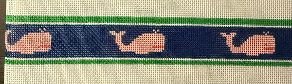Pink Whales on Navy Background Belt