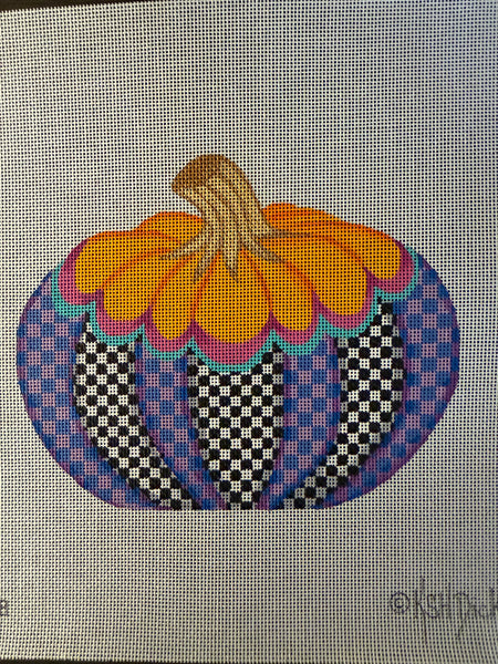 Black and White Check Funky Pumpkin