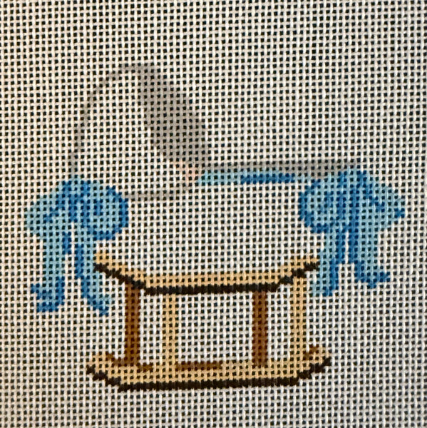 Baby Bassinet with Bows Blue