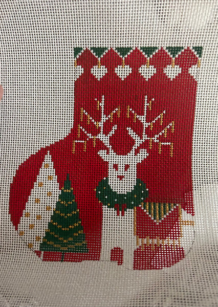 Reindeer Mini Sock Red