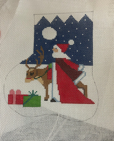 Santa with Reindeer & Gifts