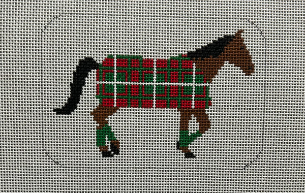 Christmas Horse in Christmas Blanket