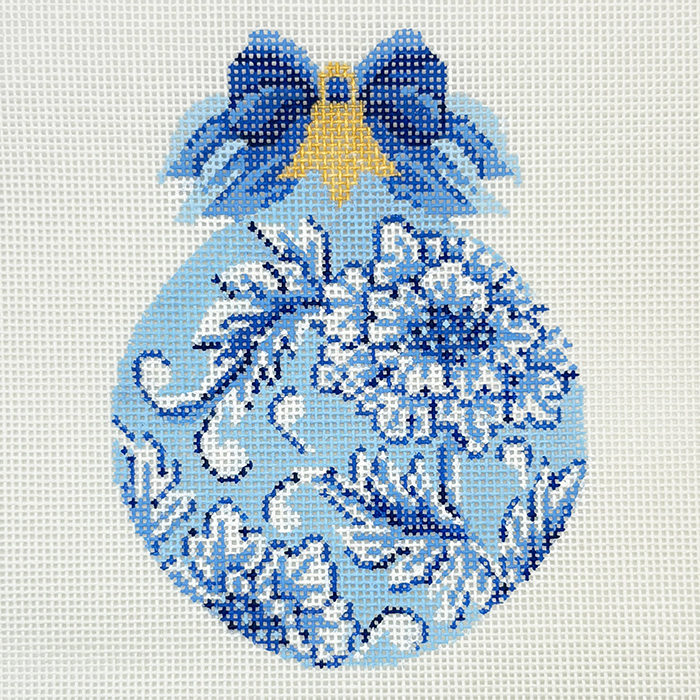 Pale Blue Chrysanthemum needlepoint canvas