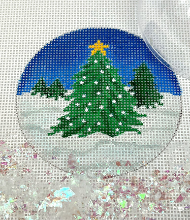 Tree w/ Star in Sparkly Snow