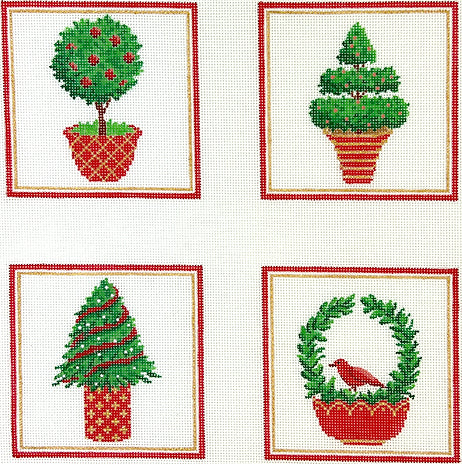 Christmas Topiaries Coaster