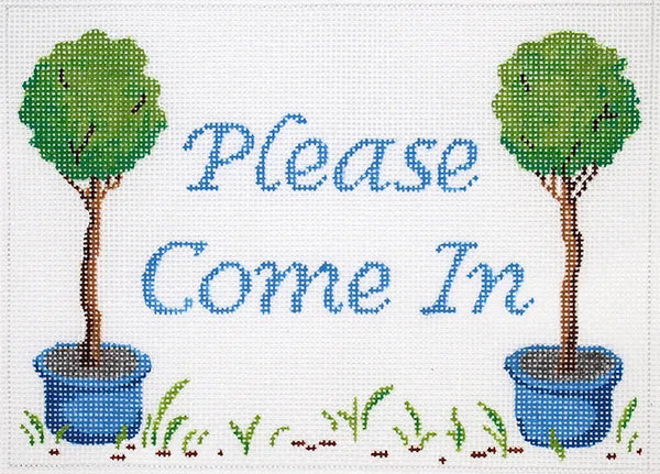 Please Come In Topiary Sign