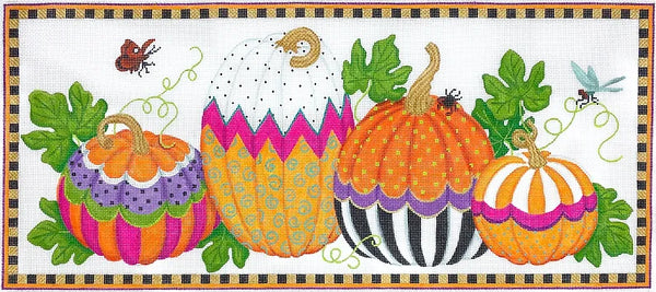 Four Funky Pumpkins Pillow