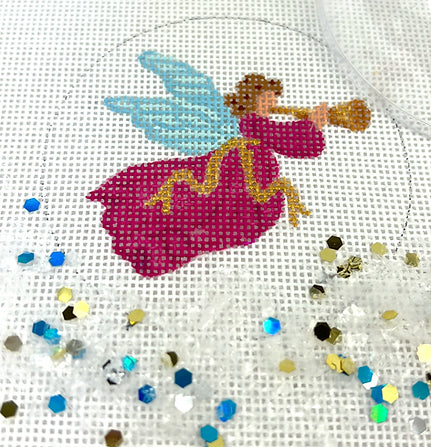 Angel w/ Horn Dome Ornament