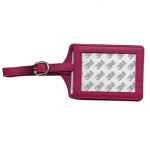 Leather Luggage Tag Hot Pink
