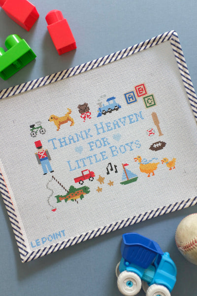 Thank Heaven for Little Boys needlepoint canvas