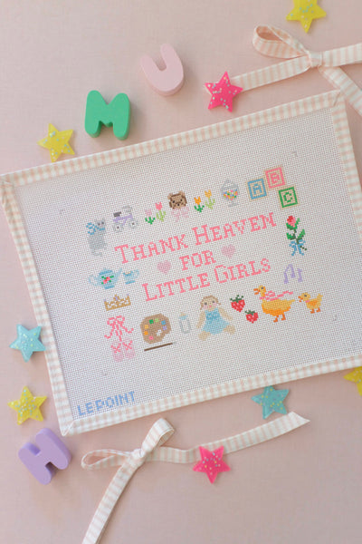 Thank Heaven for Little Girls Cat Option needlepoint canvas