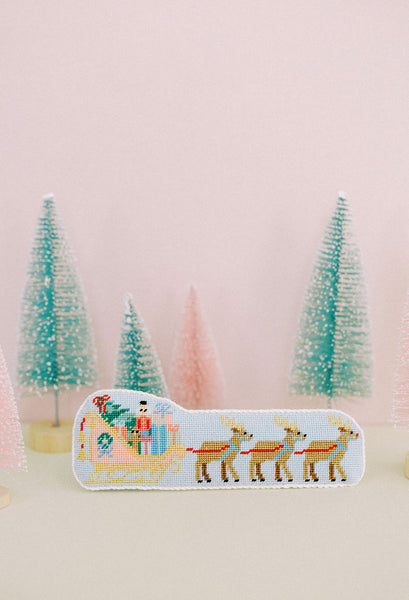 Christmas Village Sleigh needlepoint canvas