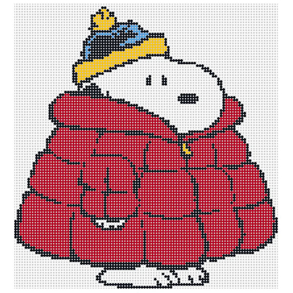 Snoopy in Puffer Coat Round