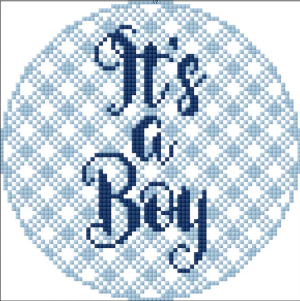 It's a Boy Gingham  Round