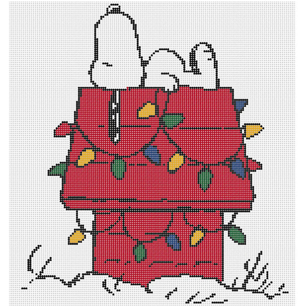 Snoopy on Lit Dog House