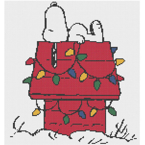Snoopy on Lit Dog House
