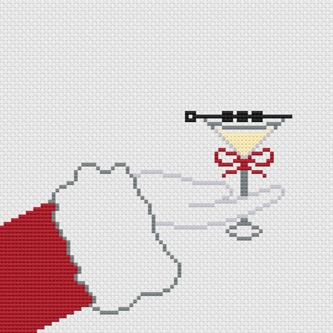 Santa Sips Martini with Olives