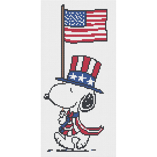 Snoopy with Flag Canvas