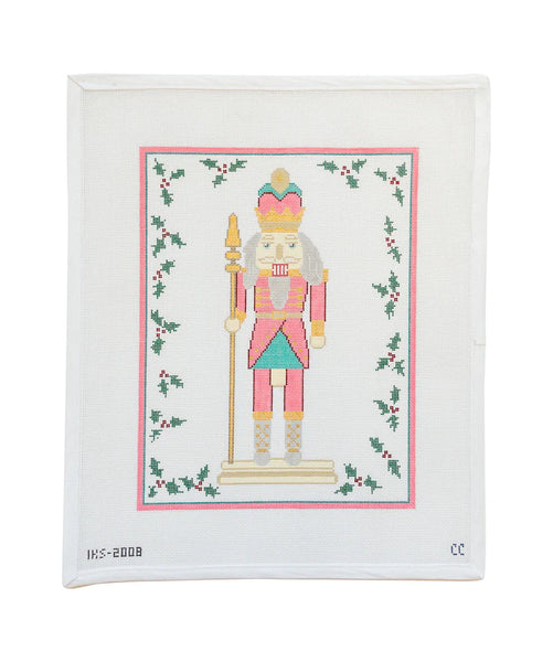 Piink Nutcracker w/Holly Border