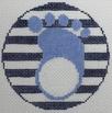 Monogram Round-Footprint Blue needlepoint canvas