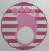 Monogram Round-Footprint Pink needlepoint canvas