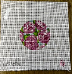 Roses on Teal Round 14M