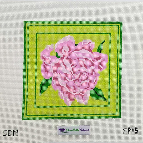 Pink Peony on Green
