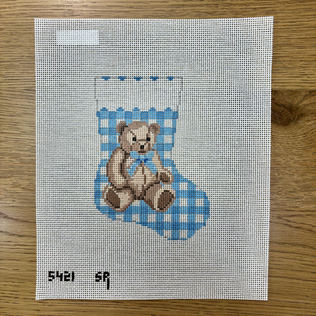 Gingham Teddy Bear Blue