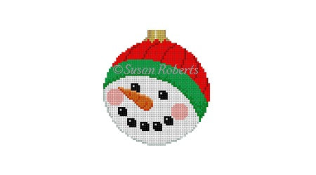 Snowman's Face Round Ornament