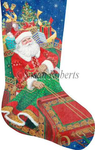 Santa's on His Way Stocking