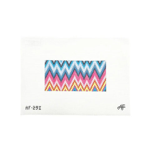 Zig Zag Needlepoint Blue,Pink and Yellow