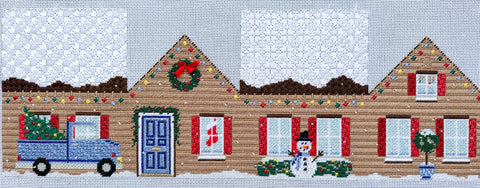 Christmas Home with Blue Truck