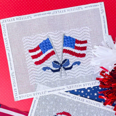 American Flag with Bow and Stitch Guide