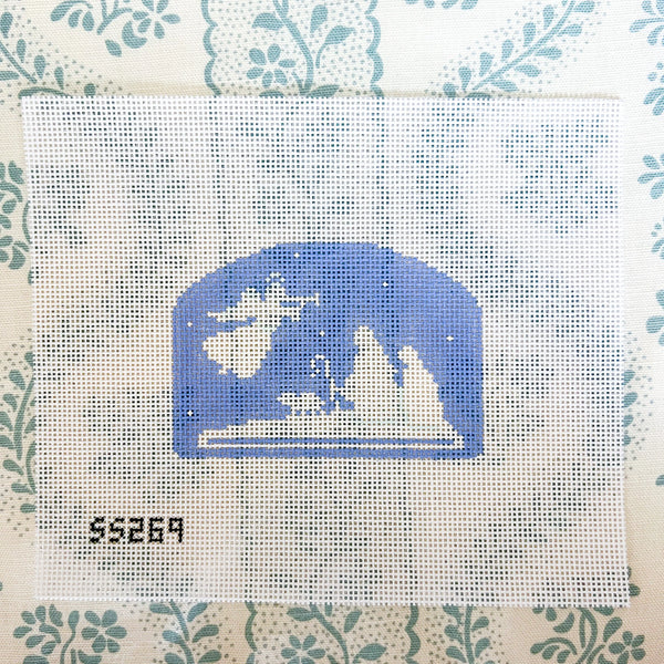 Blue and White Nativity-Shepard and Angel