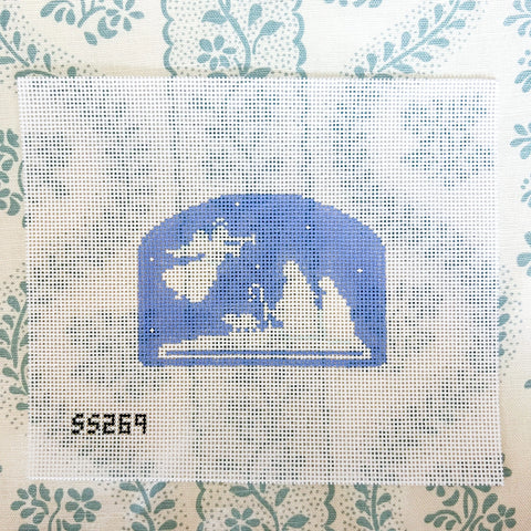 Blue and White Nativity-Shepard and Angel