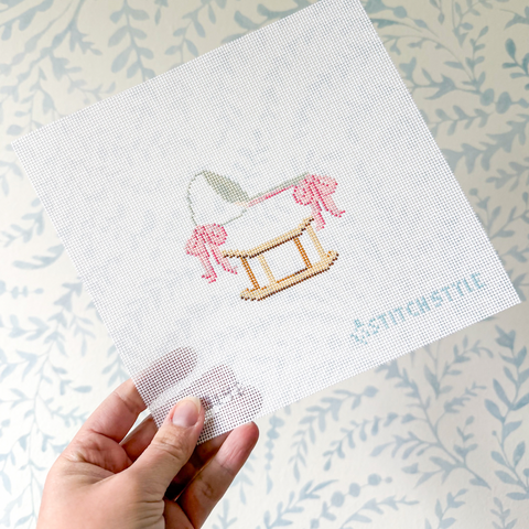 Baby Bassinet with Bows Pink — Stitch Style