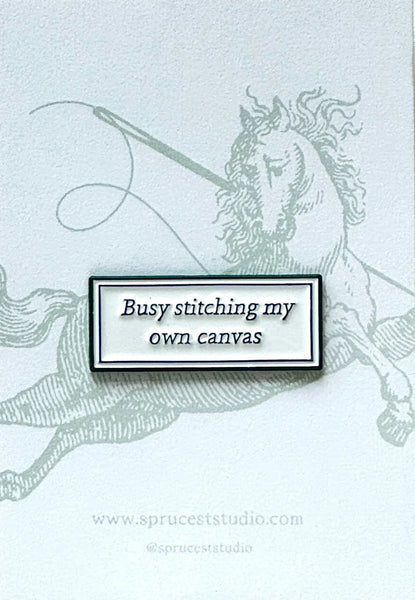 Busy Stitching My Own Canvas Needle Minder