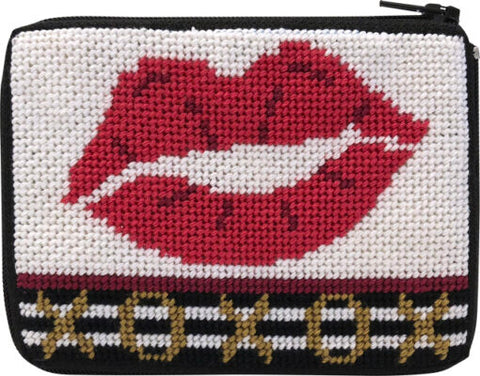Stitch and Zip XOXO Lips Coin/Credit Case
