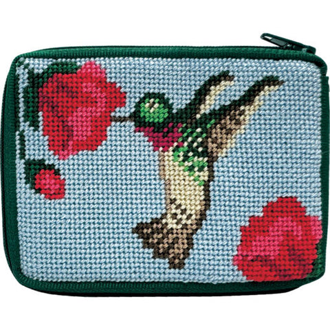Stitch and Zip Hummingbird Coin/Credit Case