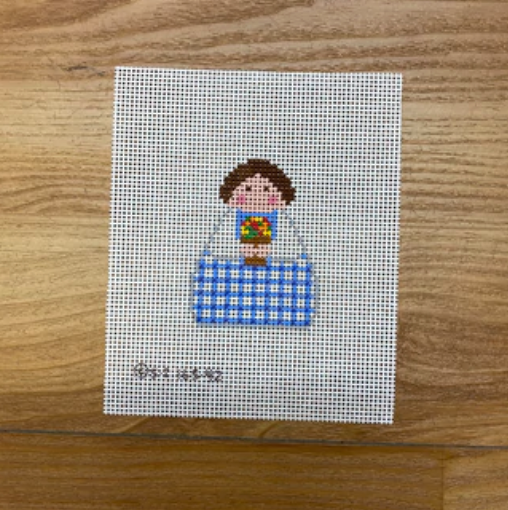 Blue Plaid Flower Pot Angel